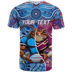 Custom Blues Cockroaches And Maroons Cane Toads T Shirt State of Origin Aboriginal