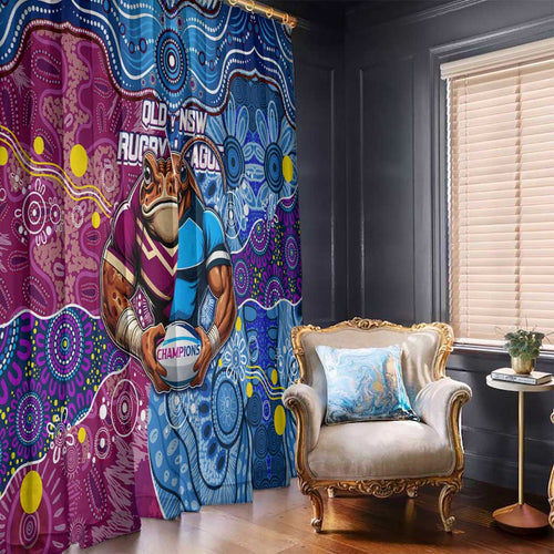 Blues Cockroaches And Maroons Cane Toads Window Curtain State of Origin Aboriginal