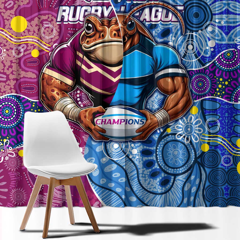 Blues Cockroaches And Maroons Cane Toads Window Curtain State of Origin Aboriginal