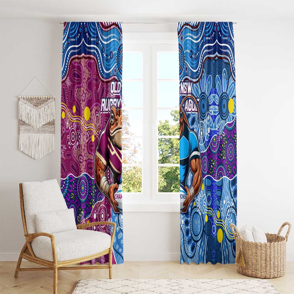 Blues Cockroaches And Maroons Cane Toads Window Curtain State of Origin Aboriginal