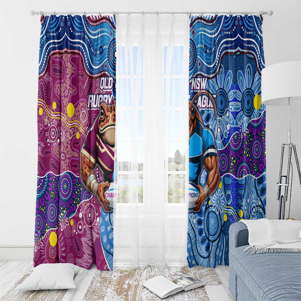 Blues Cockroaches And Maroons Cane Toads Window Curtain State of Origin Aboriginal