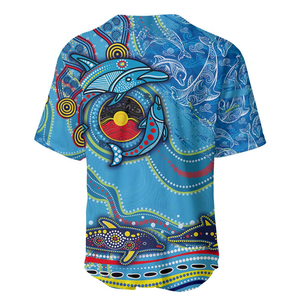 Dolphins Aboriginal Art Map Flag Australia Baseball Jersey