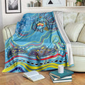 Dolphins Aboriginal Art Map Flag Australia Blanket
