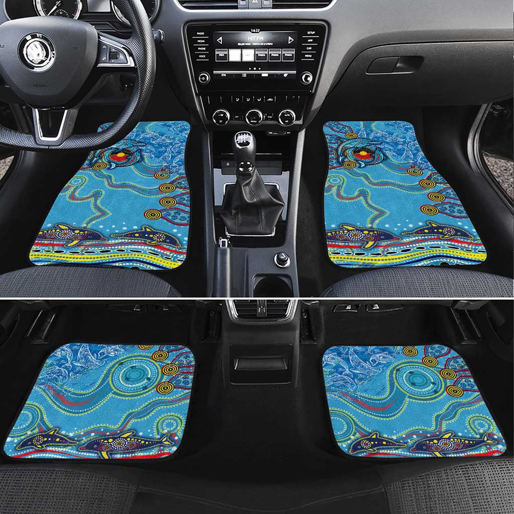 Dolphins Aboriginal Art Map Flag Australia Car Mats