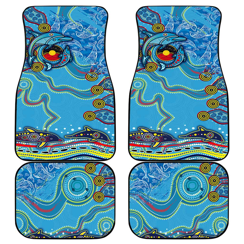 Dolphins Aboriginal Art Map Flag Australia Car Mats