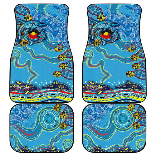 Dolphins Aboriginal Art Map Flag Australia Car Mats