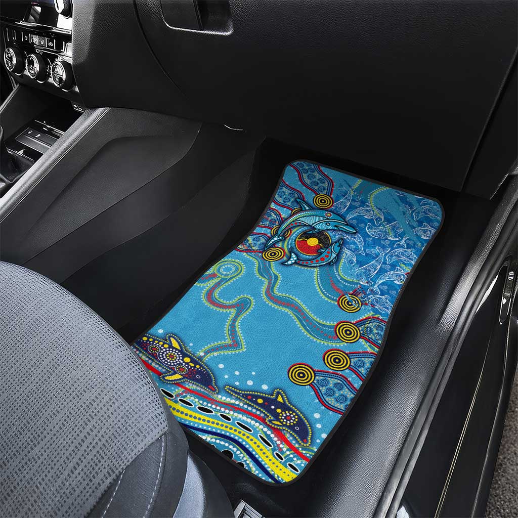 Dolphins Aboriginal Art Map Flag Australia Car Mats