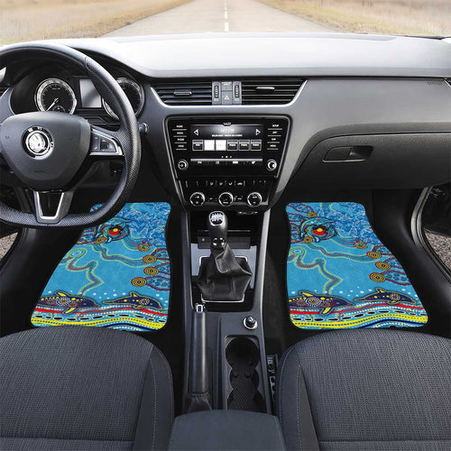 Dolphins Aboriginal Art Map Flag Australia Car Mats