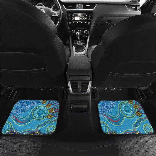 Dolphins Aboriginal Art Map Flag Australia Car Mats