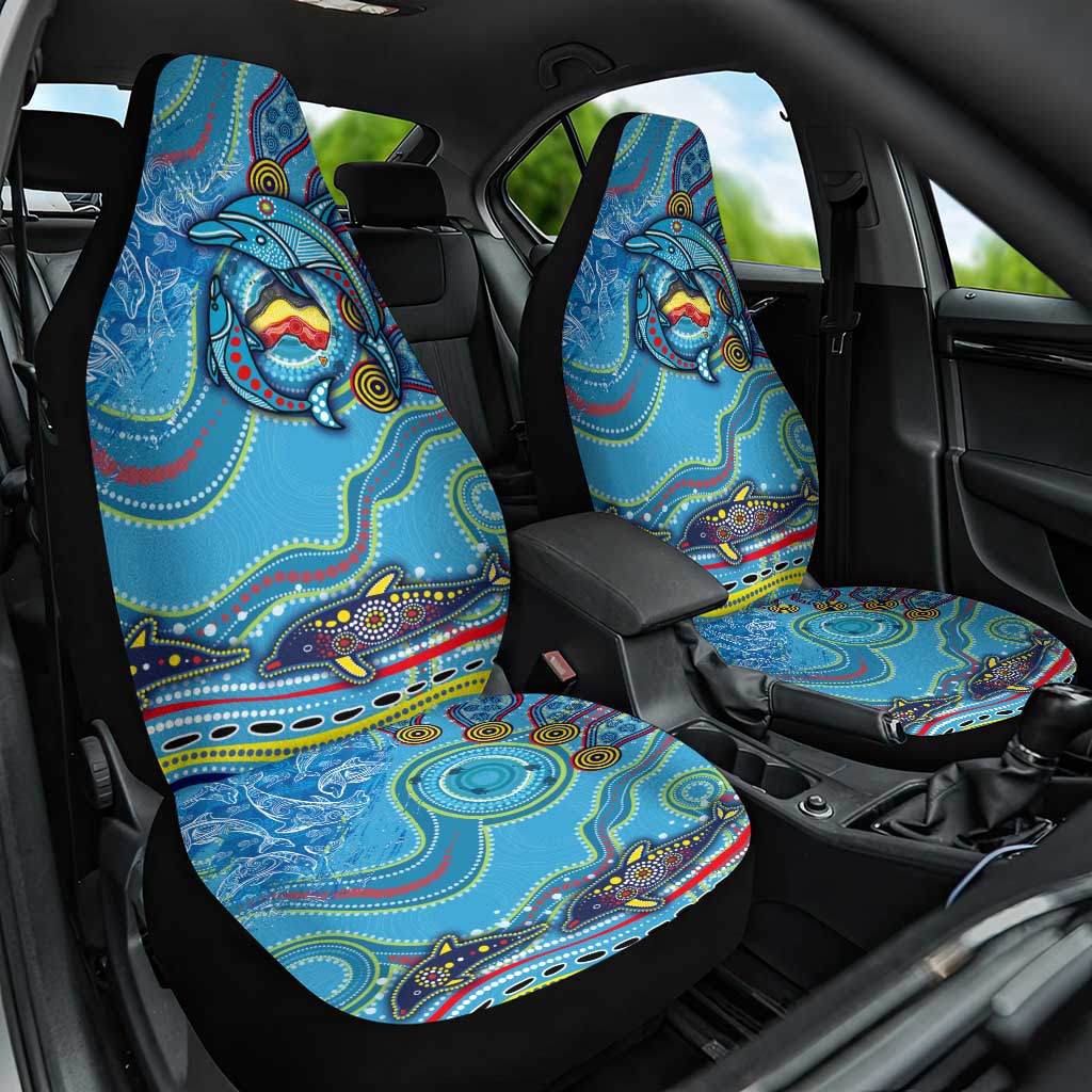 Dolphins Aboriginal Art Map Flag Australia Car Seat Cover