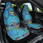 Dolphins Aboriginal Art Map Flag Australia Car Seat Cover