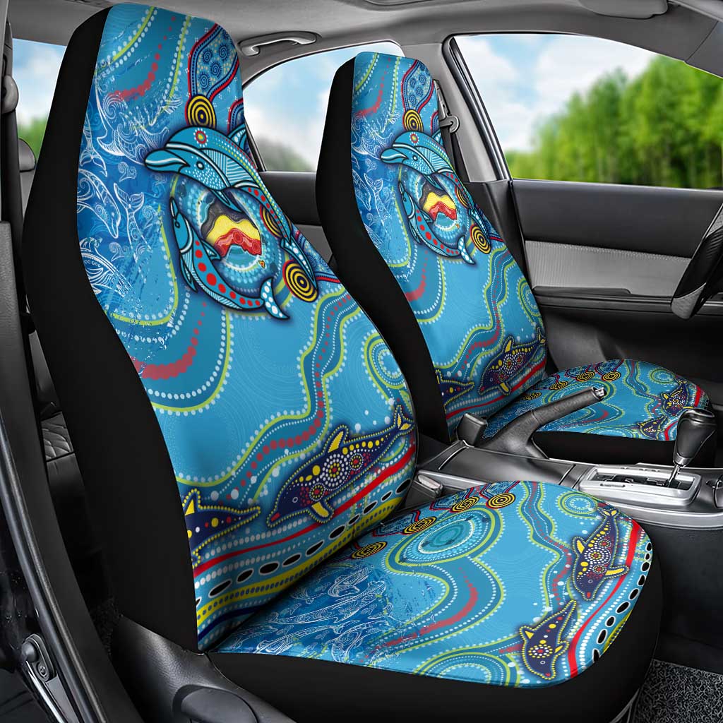 Dolphins Aboriginal Art Map Flag Australia Car Seat Cover