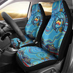 Dolphins Aboriginal Art Map Flag Australia Car Seat Cover
