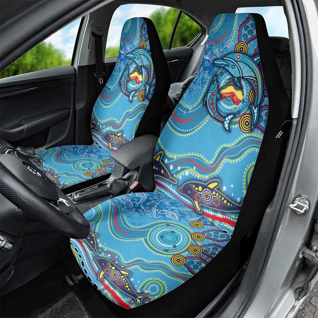 Dolphins Aboriginal Art Map Flag Australia Car Seat Cover