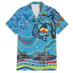 Dolphins Aboriginal Art Map Flag Australia Family Matching Long Sleeve Bodycon Dress and Hawaiian Shirt