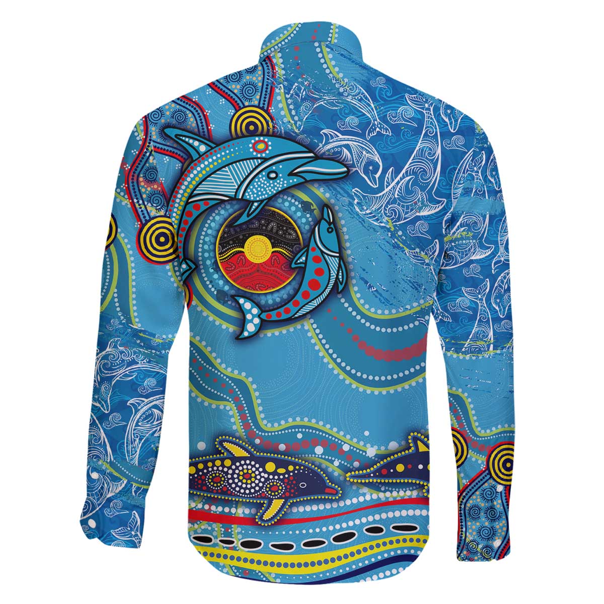 Dolphins Aboriginal Art Map Flag Australia Family Matching Puletasi and Hawaiian Shirt