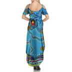 Dolphins Aboriginal Art Map Flag Australia Family Matching Summer Maxi Dress and Hawaiian Shirt