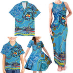 Dolphins Aboriginal Art Map Flag Australia Family Matching Tank Maxi Dress and Hawaiian Shirt