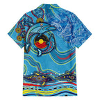 Dolphins Aboriginal Art Map Flag Australia Family Matching Tank Maxi Dress and Hawaiian Shirt