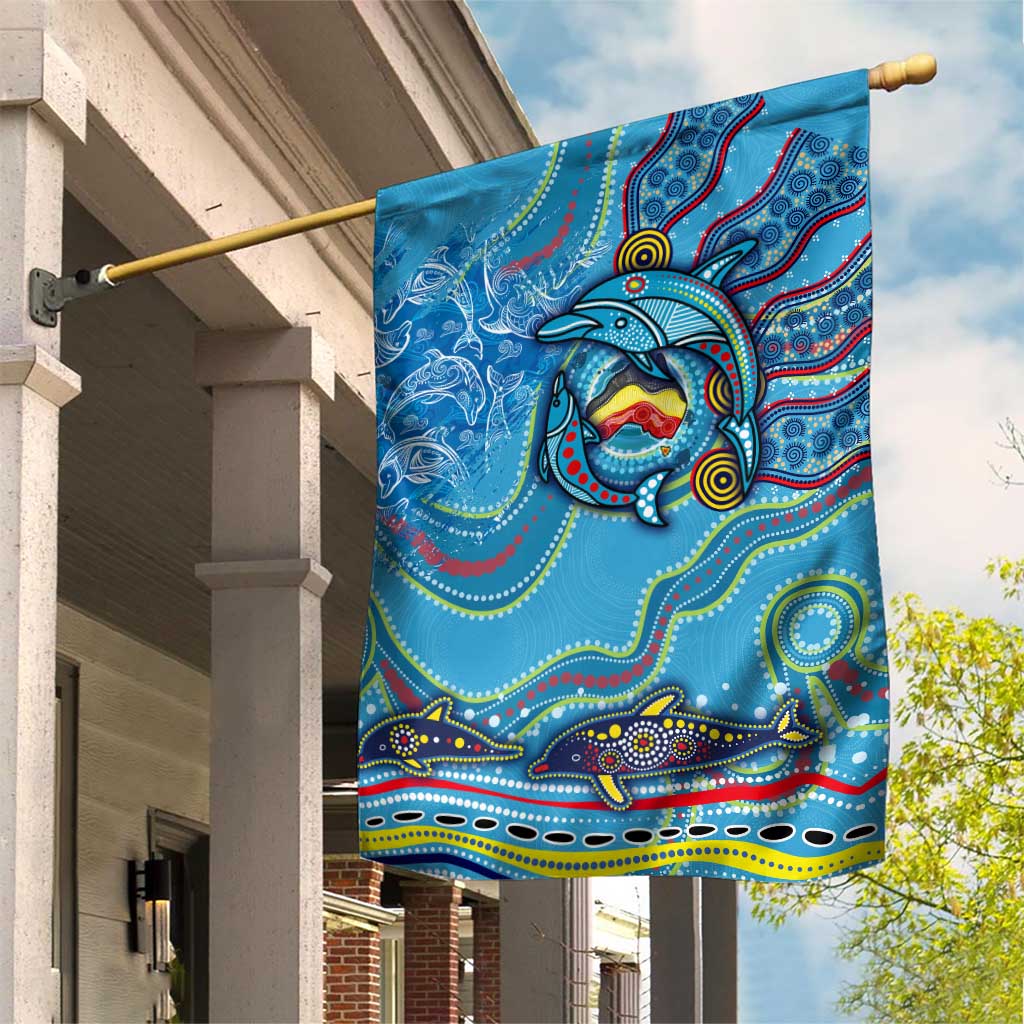 Dolphins Aboriginal Art Map Flag Australia Garden Flag
