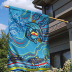 Dolphins Aboriginal Art Map Flag Australia Garden Flag