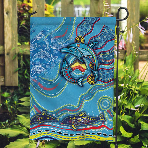 Dolphins Aboriginal Art Map Flag Australia Garden Flag