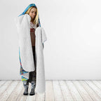 Dolphins Aboriginal Art Map Flag Australia Hooded Blanket