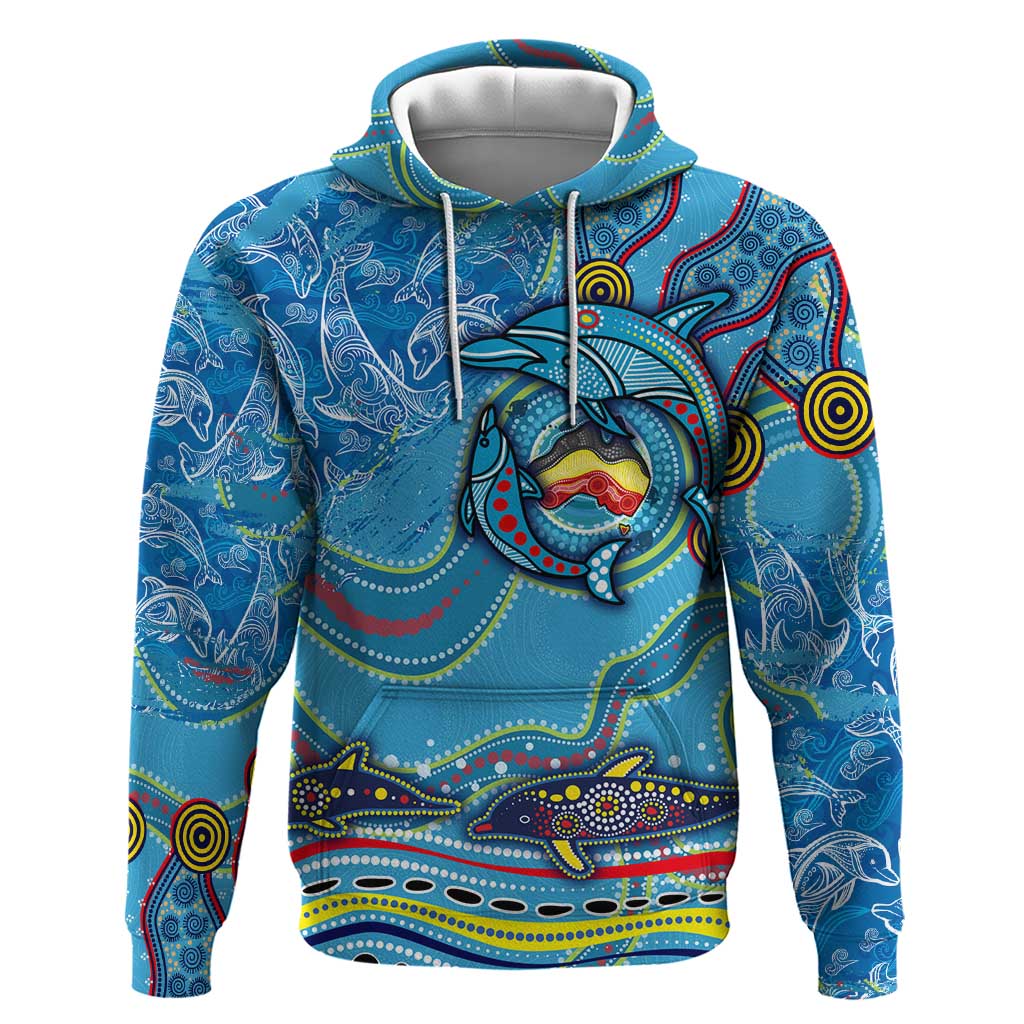 Dolphins Aboriginal Art Map Flag Australia Hoodie