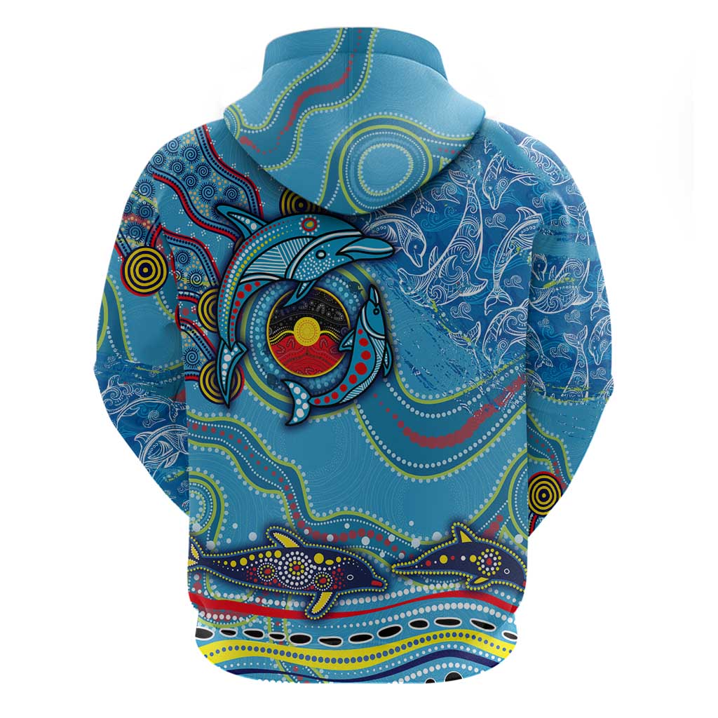 Dolphins Aboriginal Art Map Flag Australia Hoodie