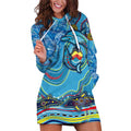 Dolphins Aboriginal Art Map Flag Australia Hoodie Dress