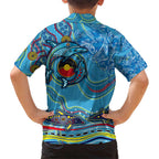 Dolphins Aboriginal Art Map Flag Australia Kid Hawaiian Shirt