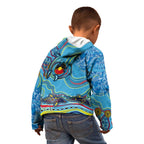 Dolphins Aboriginal Art Map Flag Australia Kid Hoodie