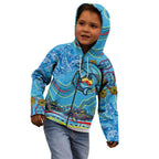 Dolphins Aboriginal Art Map Flag Australia Kid Hoodie