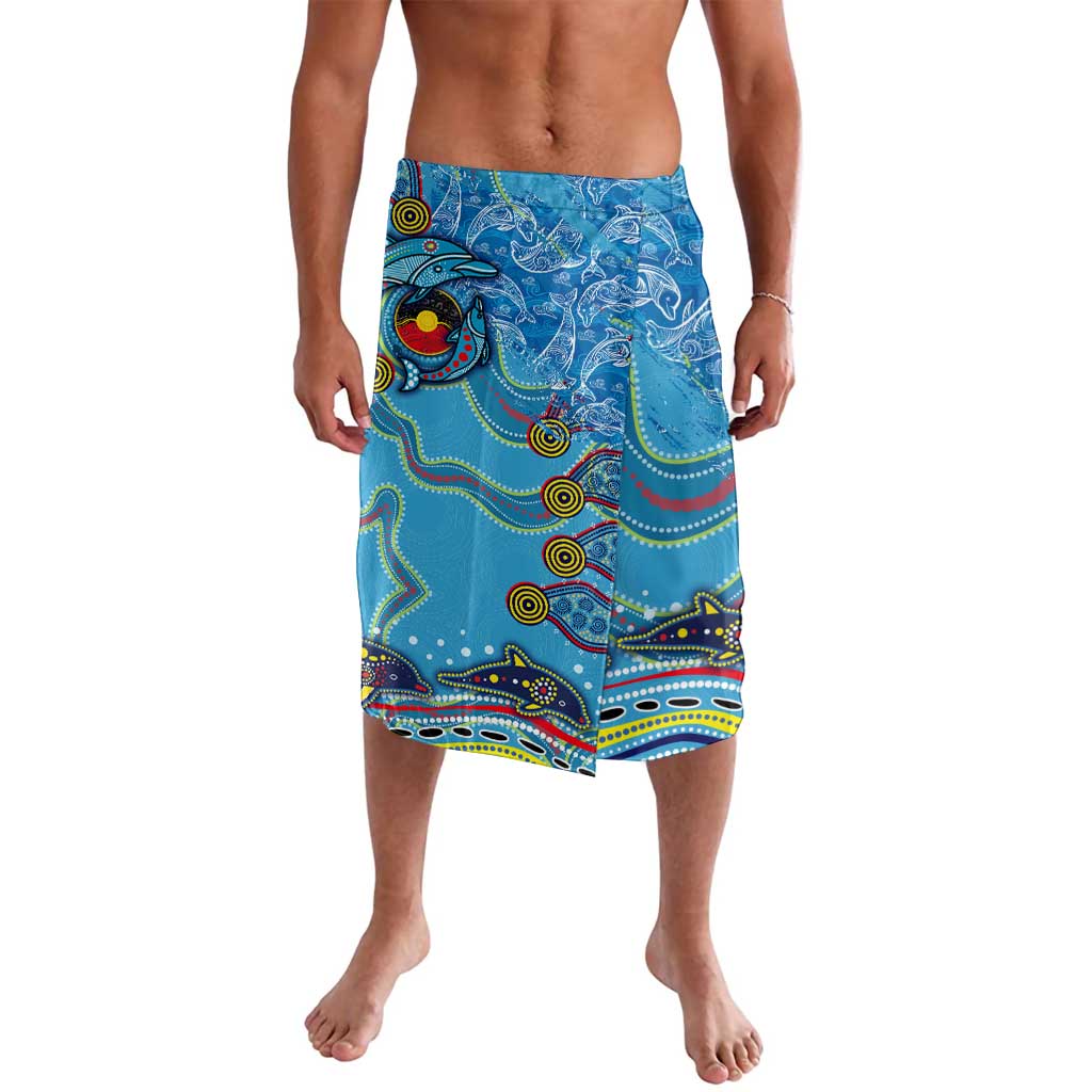 Dolphins Aboriginal Art Map Flag Australia Lavalava
