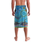 Dolphins Aboriginal Art Map Flag Australia Lavalava