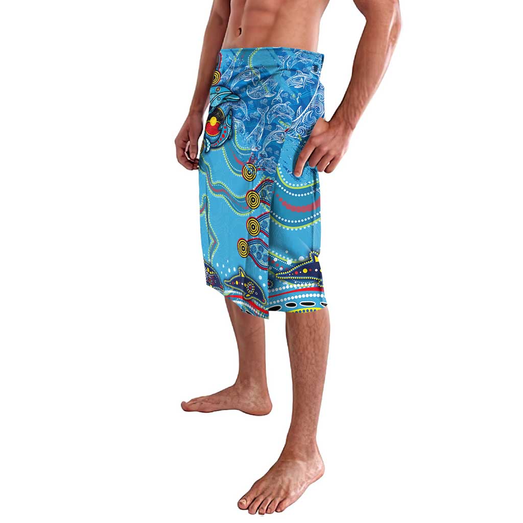 Dolphins Aboriginal Art Map Flag Australia Lavalava