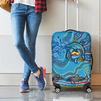 Dolphins Aboriginal Art Map Flag Australia Luggage Cover