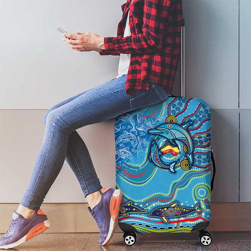 Dolphins Aboriginal Art Map Flag Australia Luggage Cover