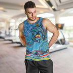 Dolphins Aboriginal Art Map Flag Australia Men Tank Top