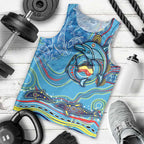 Dolphins Aboriginal Art Map Flag Australia Men Tank Top