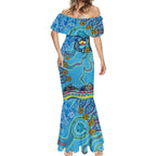 Dolphins Aboriginal Art Map Flag Australia Mermaid Dress