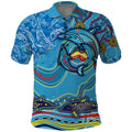 Dolphins Aboriginal Art Map Flag Australia Polo Shirt