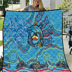 Dolphins Aboriginal Art Map Flag Australia Quilt