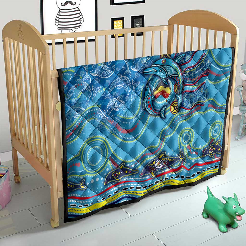 Dolphins Aboriginal Art Map Flag Australia Quilt