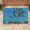 Dolphins Aboriginal Art Map Flag Australia Rubber Doormat