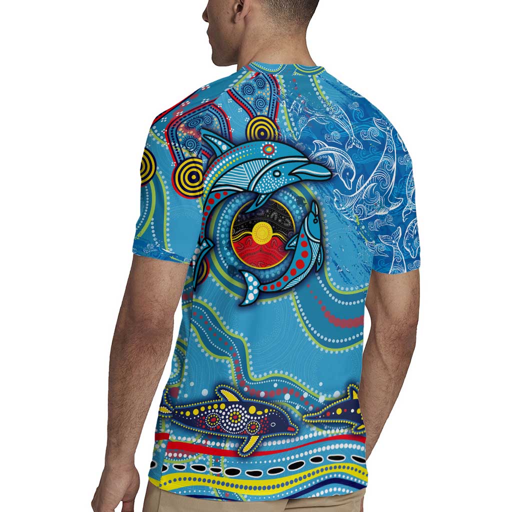 Dolphins Aboriginal Art Map Flag Australia Rugby Jersey