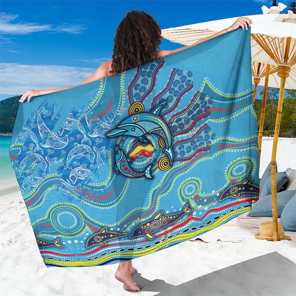 Dolphins Aboriginal Art Map Flag Australia Sarong