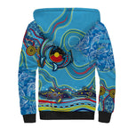 Dolphins Aboriginal Art Map Flag Australia Sherpa Hoodie