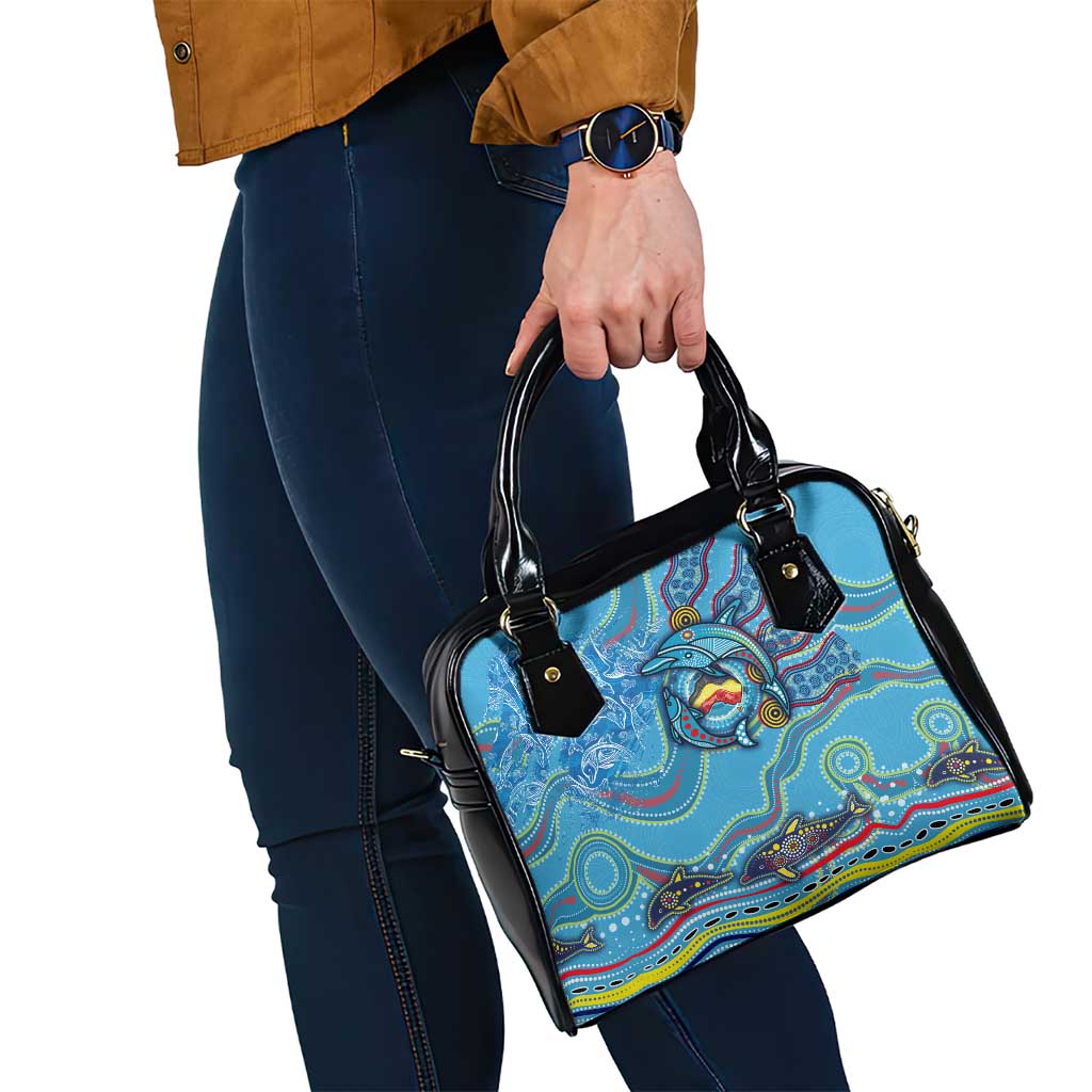 Dolphins Aboriginal Art Map Flag Australia Shoulder Handbag
