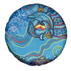 Dolphins Aboriginal Art Map Flag Australia Spare Tire Cover